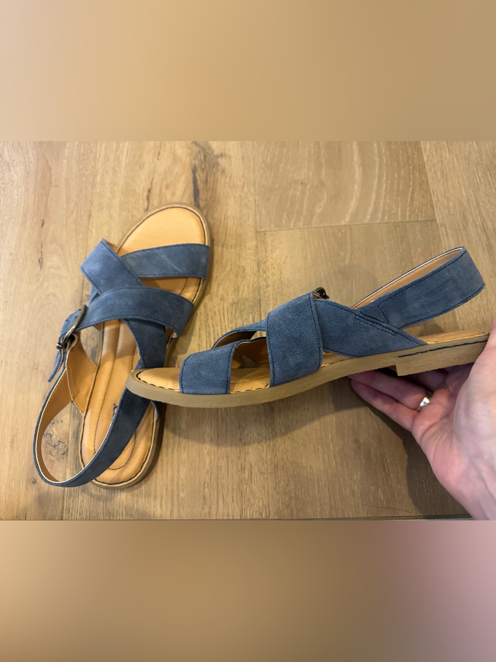 Born "Beebe" Blue Suede Sandals NEW size 11 - Picture 6 of 9